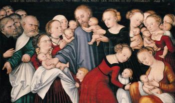 亞儅 埃爾斯海默 christ blessing the children lucas the younger cranach